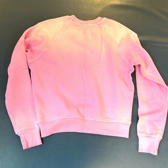 RE/DONE Sz XS Light pink ombre, crewneck sweatshirt 100% cotton cozy BoHo modern - Picture 6 of 9